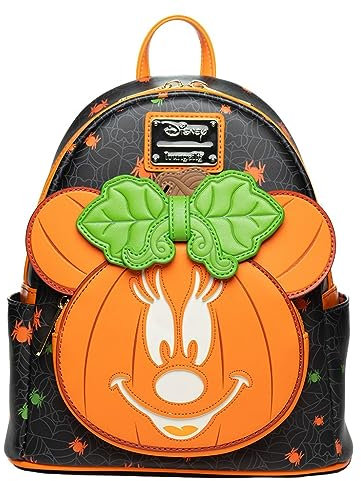 Loungefly Disney Glow in the Dark Pumpkin Minnie Mouse Damen Rucksack, Mehrfarbig, Einheitsgröße, Wdbk3353