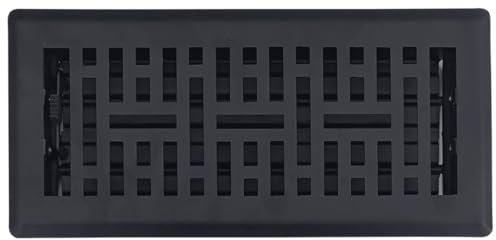 Sierra Grates Precision Flow 4x14 Steel Floor Register - Metro Design, Cast Iron Black Finish - Premium Home Vent Covers, Durable & Decorative - Fits 4x14 Duct Openings, Easy Installation