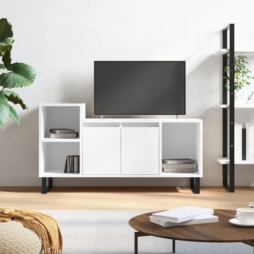 Lechnical Mobile Porta TV Bianco Lucido 100x35x55 cm in Legno Multistrato,Mobile Soggiorno TV,Mobile per TV Soggiorno,Mobiletto Porta TV(SPU:831326)