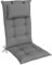 elGiga Hochlehner-Auflage 1-Stück Classic 2210 Grau 120 x 50 x 7 cm für Gartenstuhl, mit Kopfpolster, hochwertig, waschbar und pflegeleicht