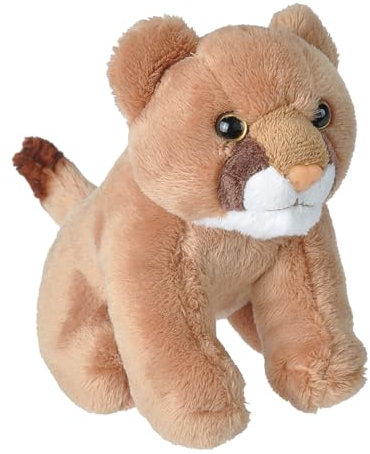 Wild Republic Pocketkins Eco Puma, Plüschtier, 12 cm, Plüschspielzeug, Hergestellt aus recycelten Materialien, Umweltfreundlich, Berglöwe