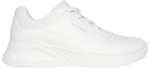 Skechers Damen UNO Lite Work Sneaker, White Duraleather, 41 EU