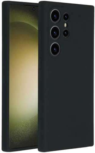 ACCEZZ kompatibel mit Samsung Galaxy S24 Ultra Hülle – Liquid Silikon Case – Back Cover Handyhülle in Schwarz [Mikrofaser-Futter, Ultradünn, Kratzfest, Stabil]