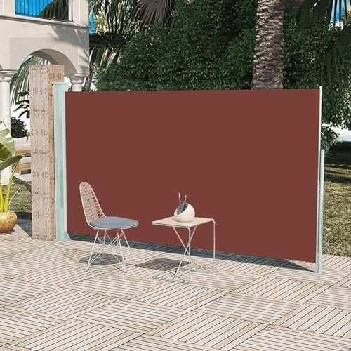 BaraSh Seitenmarkise Ausziehbar 160x300 cm Braun Vertikaler Sonnenschutz Balkon Windschutz Sichtschutz Rollo