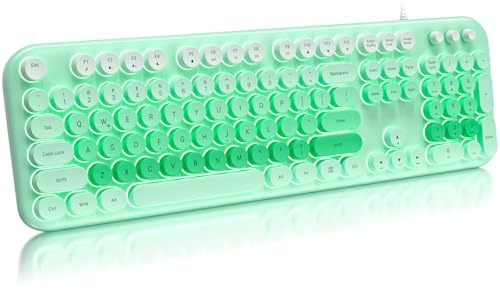 Atelus Wired Backlit Keyboard, Full Size USB Keyboard with Colorful Retro Keycaps, Numeric Keypad and Media Hotkey for Computer Desktop PC Laptop and Windows 7 8 10 11