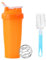 Noeborty Coctelera de proteínas, 700 ml, de PVC sostenible, con bola en espiral, botella de PVC, batido de proteínas, ideal para batidos de proteínas, yoga y otros deportes (naranja)