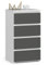 Home Collective Kommode mit 4 Schubladen Kommode Schlafzimmer Flur Wohnzimmer Organizer Kommode mit Schubladen 40 cm breit 74 cm hoch | weiß-grau Highboard Sideboard Mehrzweckschrank Schrank schmal