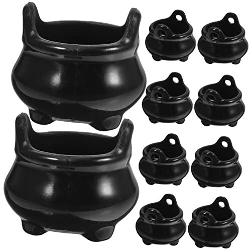 ibasenice 4sets Miniatur Kessel Kunststoff Mini Kessel Topf Halloween Party Supplies Puppenhaus Mini 10 Stücke * 4