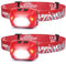 Lepro Stirnlampe LED Wiederaufladbar, 2000 Lux Superhell Kopflampe Stirnlampe mit Rotlicht und 6 Lichtmodi, IPX4 Wasserdicht Stirnleuchte, Ideal für Camping&Joggen, Rot,2 Stück[inkl. USB Kabel]