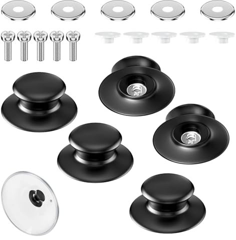 5 Pièces Poignée de Couvercle Bouton de Couvercles Cocotte en Fonte Universel Bouchons Poignées de Rechange pour Poêle Marmite