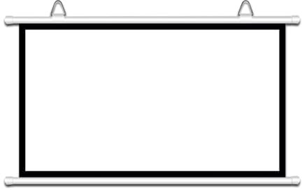 HJXGQJM Pull Down Projector Screen White, 30 40 50 60 72 Portable Projector Screen, Roll Down Movie Screen, 4:3/16:9 Mobile Movie Screen, Wall Mountable HD Projection Screen(16:9,60)