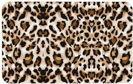 Leopard Kieselgur Matte – saugfähig, Badteppich für Badezimmer, Dusche, Küche, Eingang, Wohnzimmer und Schlafzimmer
