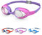 SWAUSWAUK Gafas de Natación para Niños de 4-10 años, Gafas Piscina Niños, Diseño de Pez, Antiniebla y Ajuste Cómodo (Rosa y morado)