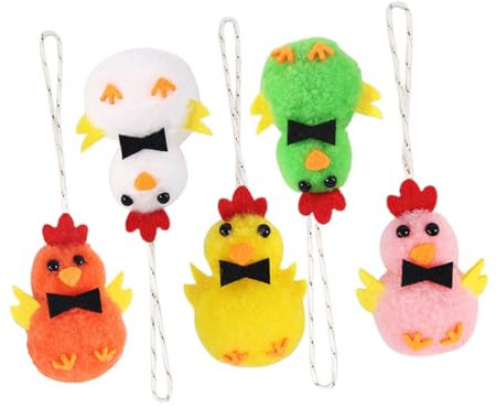 Happyyami 5stücke Handgefertigte Wollfilz Ostern Küken Anhänger Bunte Hängedekoration Für Frühlingsfest Und Ostern Für Heimdekoration Und Partys