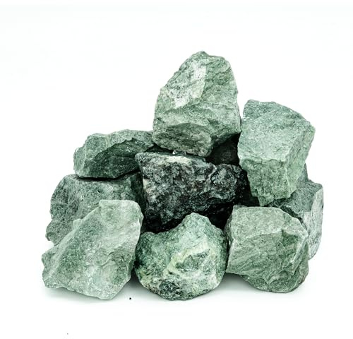 Sauflex Saunasteine Jadeit 15 kg – Gebrochen, 10–15 cm | Höchste Haltbarkeit, Langanhaltende Wärme | Für Elektro- & Holz-Saunaöfen
