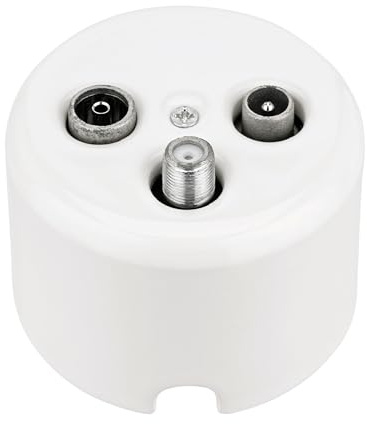 Aufputz Porzellan Retro Antennendose 3-Loch, All-in-One, Serie QR1 weiß