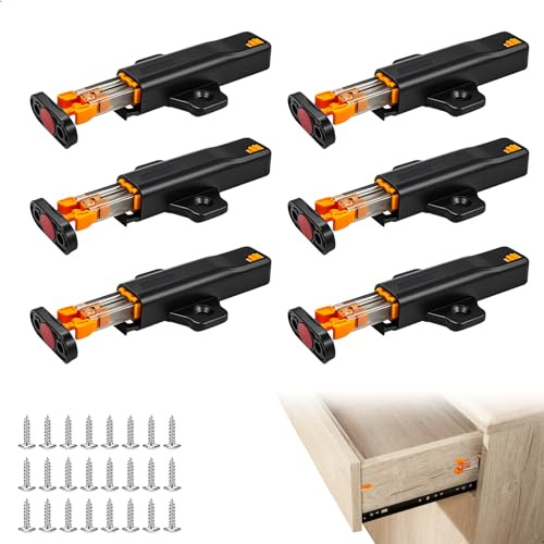 Push to Open Türöffner, Softclose Nachrüsten, 6 Stück Drucköffner Schrank, Schranktür Dämpfer, Schranktür Dämpfer für Küchen, Schubladendämpfer für Türen Möbel Schubladen (Schwarz)