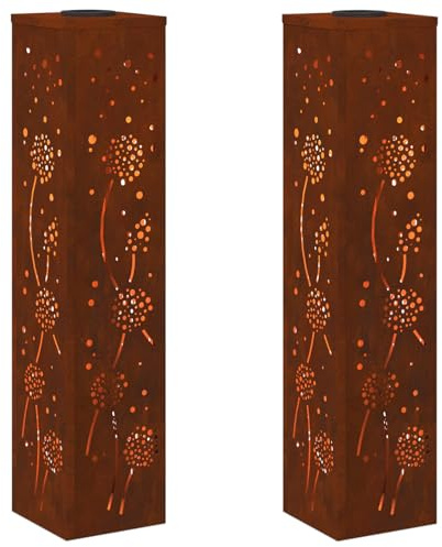 vidaXL Solar LED Weg Licht 2 STK. Warmes Weiß 18 x 18 x 80 cm