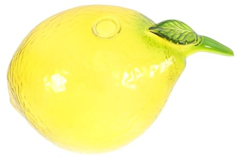 STOBAZA Lemon Shaped Glass Vase Small Fruit Centerpiece Decorative Mini Glass Bud Vase for Living Room Table Home Décor