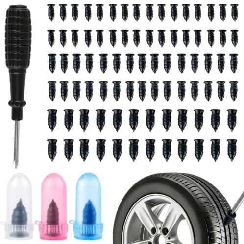 30Pcs Tyre Repair Screws, Tire Puncture Repair Kit Plugs for Car Motorcycle | Rubber-Coated Steel Core, Heat & Wear Resistant, Reliable Sealing Performance, Simple and Quick Repair