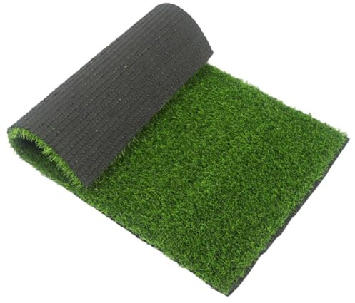Healifty Artificial Grass Turf Mat Waterproof Non-Slip Outdoor Floor Rug for Garden and Dog Training Area, Black Backing Fake Grass Entry Doormat