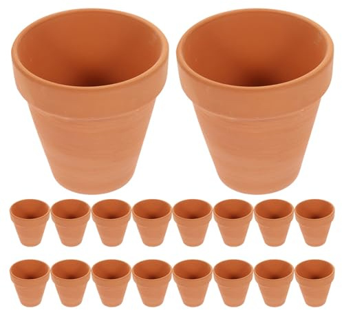 VICASKY Lot de 20 Mini Pots en Terre Cuite Rouge, Diamètre 3 Cm, avec Trous de Drainage, pour Plantes Succulentes et Cactus D’intérieur, Pots de Jardinage Pratiques et Décoratifs