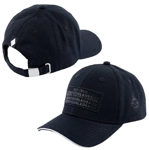 Mönchengladbach Borussia Kinder Cap - Black-In-Black - Kappe Basecap Schildmütze BMG - Plus Lesezeichen I Love