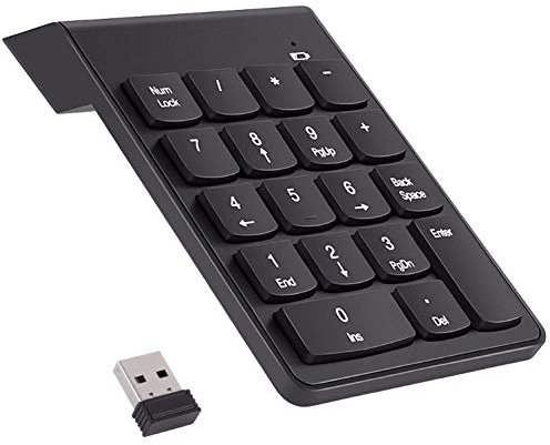 Pave Numerique sans Fil pour ASUS VivoBook PC Clavier USB Chiffres 18 Touches Pile (Noir)