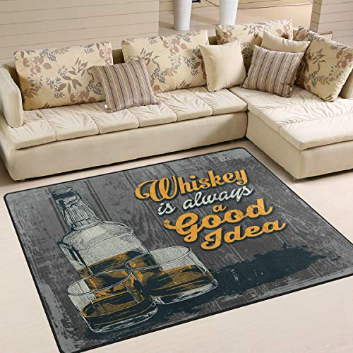 Use7 Whiskey Always Good Idea Teppich für Wohnzimmer, Schlafzimmer, 160 x 122 cm