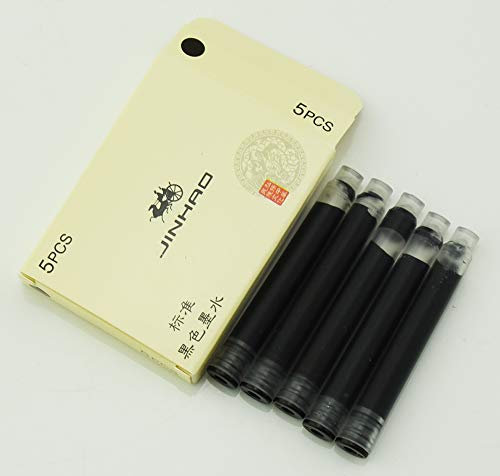 Jinhao Fountain Pen Ink Cartridges, Black Colour International Standard Size, 30 PCS Ink Refill Cartridges Set