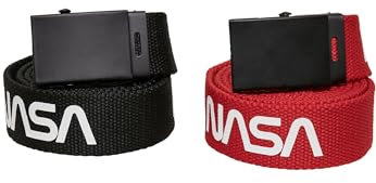Mister Tee NASA Belt 2-Pack extra long black/red one size