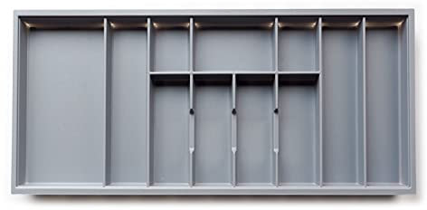 Handle & Home Grey Textured Plastic Cutlery Tray for 1000mm Blum Tandembox Drawer | 422mm L x 914mm W | Kitchen Organisation | Storage