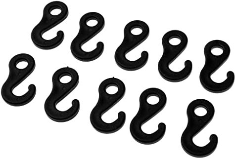 Cordino Elastico in Plastica Nera Ganci Moschettone con Fibbia per Cordino Elastico