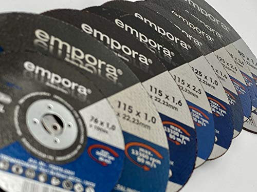 EMPORA Trennscheibe 230mm - Trennscheibe für Winkelschleifer - Flexscheibe - Schruppscheibe - INOX STAHL METALL Ø230 mm x 2,0 mm x 22,23 mm - max. 13300 RPM - 80 m/s - EN. 12413
