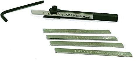 Mini Trennwerkzeughalter für Unimat, Seig, Emco, Proxxon's, Grizzly kleine Drehmaschinen (Schaft 6 mm mit 4 Ersatzklingen)