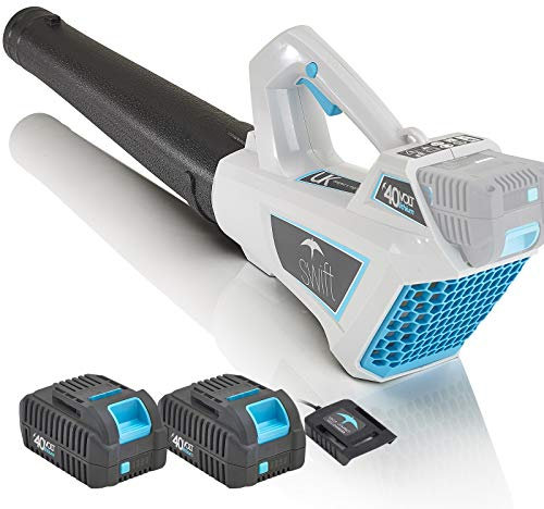 swift 40V Cordless Leaf Blower, Lightweight Powerful Axial Blower for Garden Leaves & Snow with 2 x Batteries & 1 x Charger