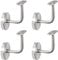 PRIOstahl Handlaufhalter Wandhalter Handlaufstütze Rohrhalter Geländerhalterung - 4 x Handlaufträger an die Wand 3-Loch Befestigung mit Abdeckrosette Flach für Vierkantrohr aus Edelstahl V2A