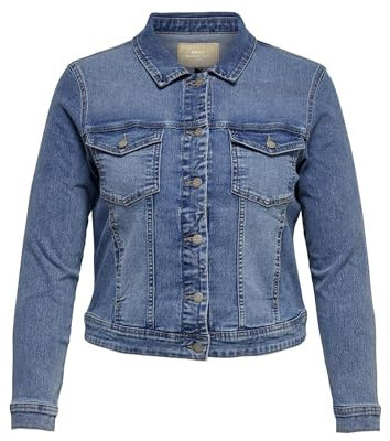 ONLY CARMAKOMA Femme Carwespa Jacket Light Blue Dnm Noos Blouson En Jean, Bleu Jeans Clair, 54 EU
