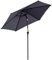 Outsunny Ombrellone da Giardino Ø2.6x2.35 m Inclinabile con Manovella, Ombrellone da Esterno a 6 Stecche in Alluminio, Metallo e Poliestere 180g/㎡, Grigio