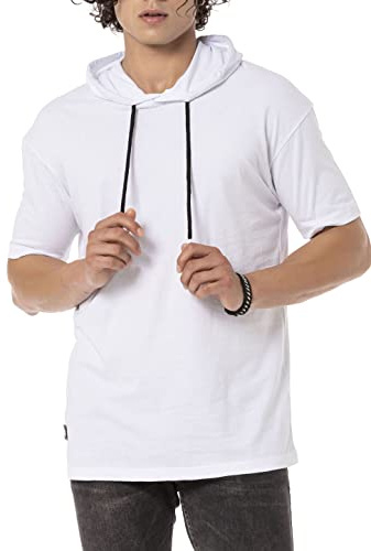 Redbridge Hooded Tshirt Kurzarm mit Kapuze Baumwolle Premium Qualität Weiß M
