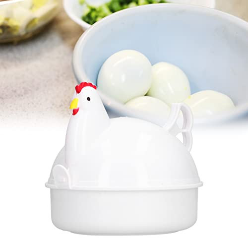 Egg Cooker, Microwave Egg Boiler, Cute Chicken Shape Microwave Egg Poacher 4 Eggs Boiler Steamer Steamer with Handle for Home Kitchen