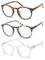 Vecien Blue Light Blocking Reading Glasses 3-Pack Matte Finish Readers, Crystal Lens Give You Ultra Clear Vision,Spring Hinges Pattern Design for Men & Women（1.5）