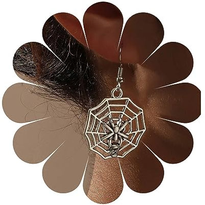 Yheakne Vintage Spinnennetz Ohrringe Silber - Gothic Punk Halloween Mismatch Schmuck Für Frauen Und Mädchen