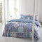 Catherine Lansfield Bettwäsche Boho Patchwork King Bettbezug Set mit Kissenbezügen, Blau