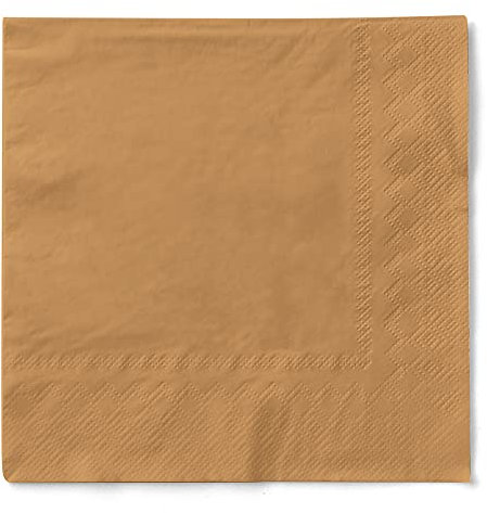 MANK Sandfarbene 3-lagige Tissue-Servietten 40x40 cm - Premium Einmal-Servietten, 100er-Pack, 1/4-Falz - Ideal für Festlichkeiten, Gastronomie & besondere Anlässe