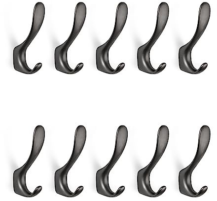 SARIHOSY Crochet mural miniature de 12 cm avec rail en métal noir et gris et crochets décoratifs pour accrocher, crochets muraux en laiton de 12 cm, noir et gris