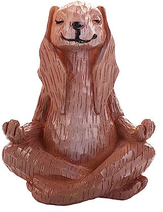 Vctitil Meditierende Tierskulptur, Buddhismus, Yoga, Geste, Kaninchen, Statue, Bonsai, Brunnen, Ornament, lässige Salon, Gartendekoration