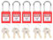 5 Candados De Bloqueo Y Etiquetado, Candados De Seguridad Loto, Candados De Bloqueo con Llave Diferente para Kits De Bloqueo Y Etiquetado Eléctrico(Red)