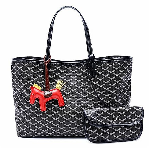 Modische Damen-Reisetasche, Leder-Umhängetasche, Geldbörsen-Set für Damen, Designer-Handtaschen für Reisen, Einkaufen, Strand, großschwarz, Large