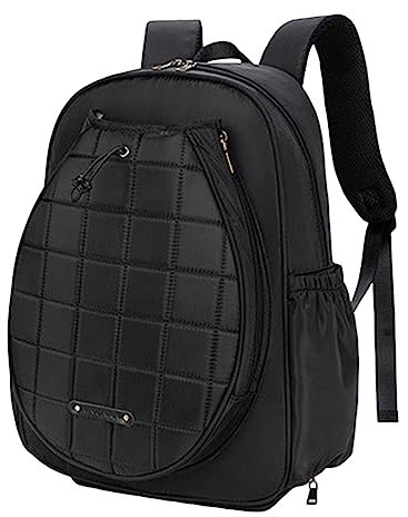 Baoblaze Tennistasche, Tennis-Rucksack, tragbar, Outdoor-Sporttasche, Damen und Herren, Schlägerhalter, große Kapazität, Schlägertasche für Tennisschläger, Schwarz